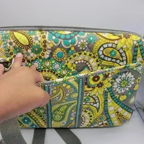 Vera Bradley Retired Lemon Parfait Turquoise Paisley Mini Computer, Crossbody! - Picture 4 of 14